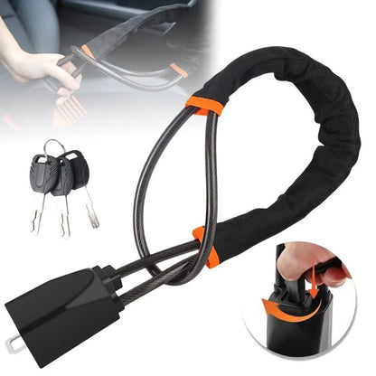 Heavy-Duty Adjustable Vehicle Steering Wheel & Seat Belt Security Lock