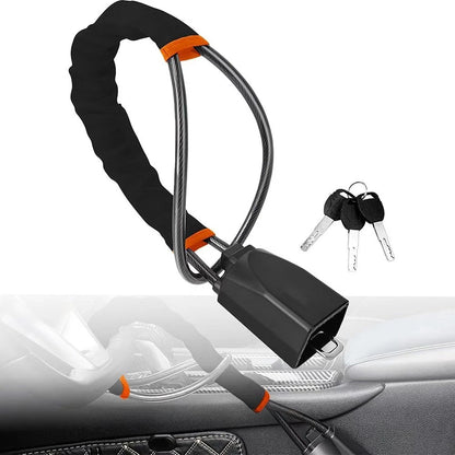 Heavy-Duty Adjustable Vehicle Steering Wheel & Seat Belt Security Lock