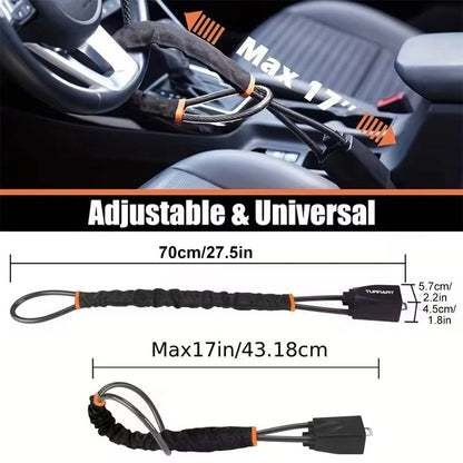Heavy-Duty Adjustable Vehicle Steering Wheel & Seat Belt Security Lock